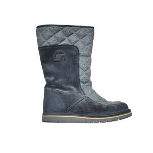 Sorel Quilted Winter Boots The Campus Suede Leather Waterproof Gray Women's‎ 11